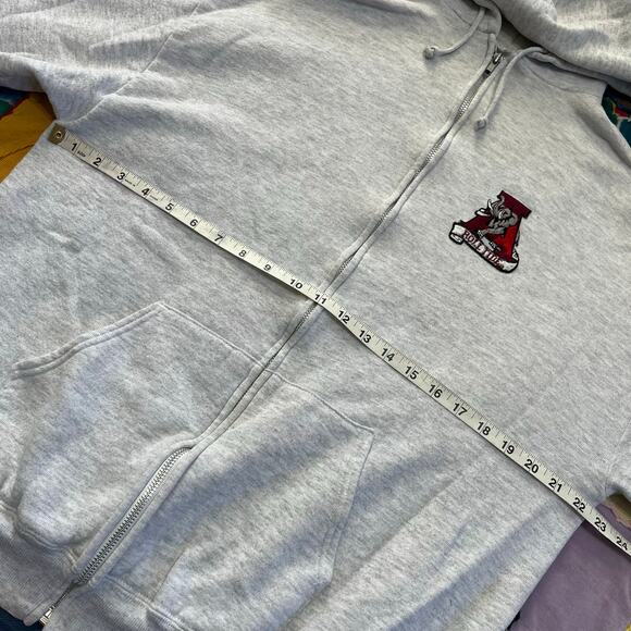 Vintage Jerzees Alabama Grey Full Zip Hoodie Large / XL - Picture 6 of 8